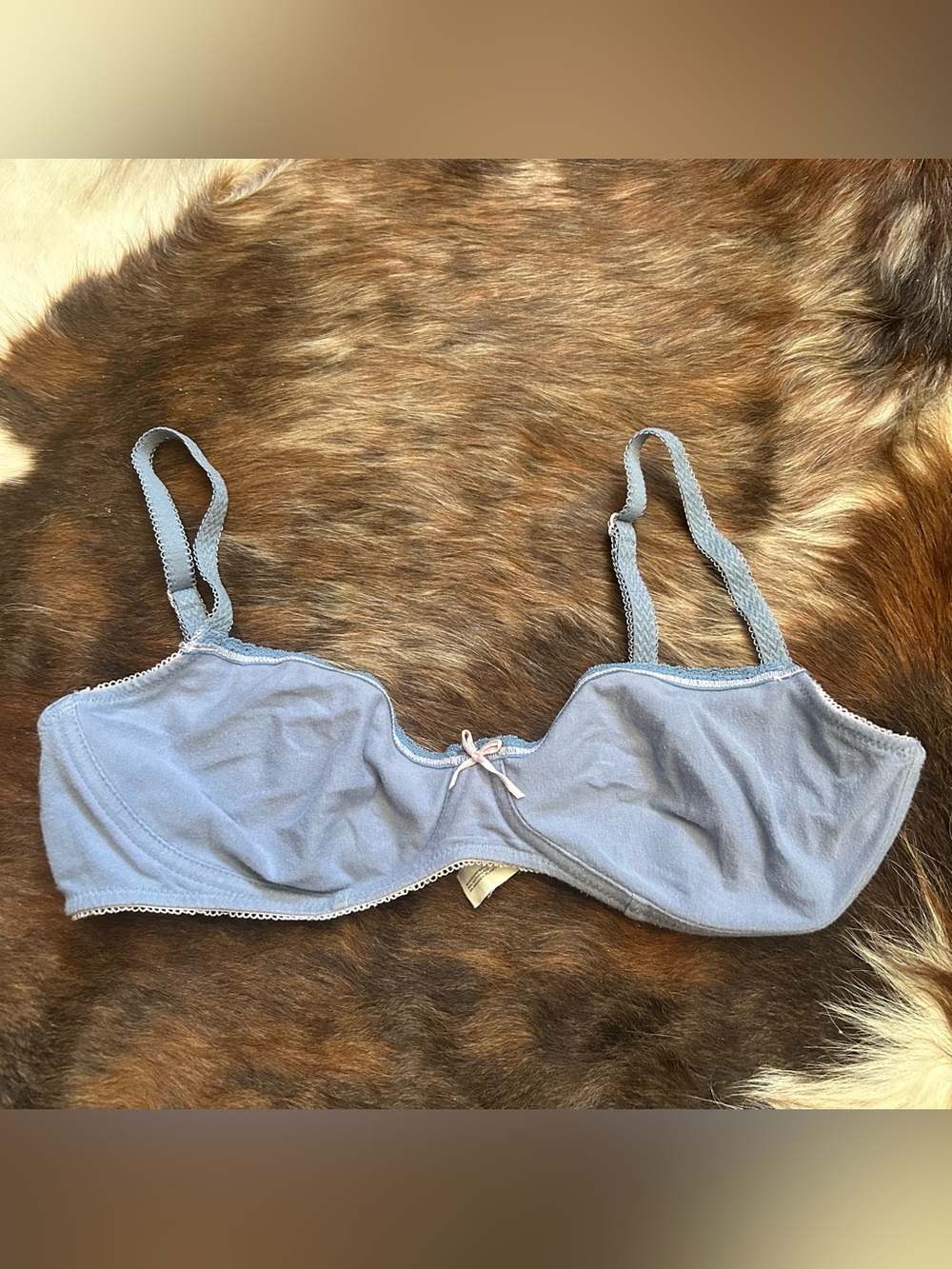 Vintage Light Blue Soft Cotton Bra